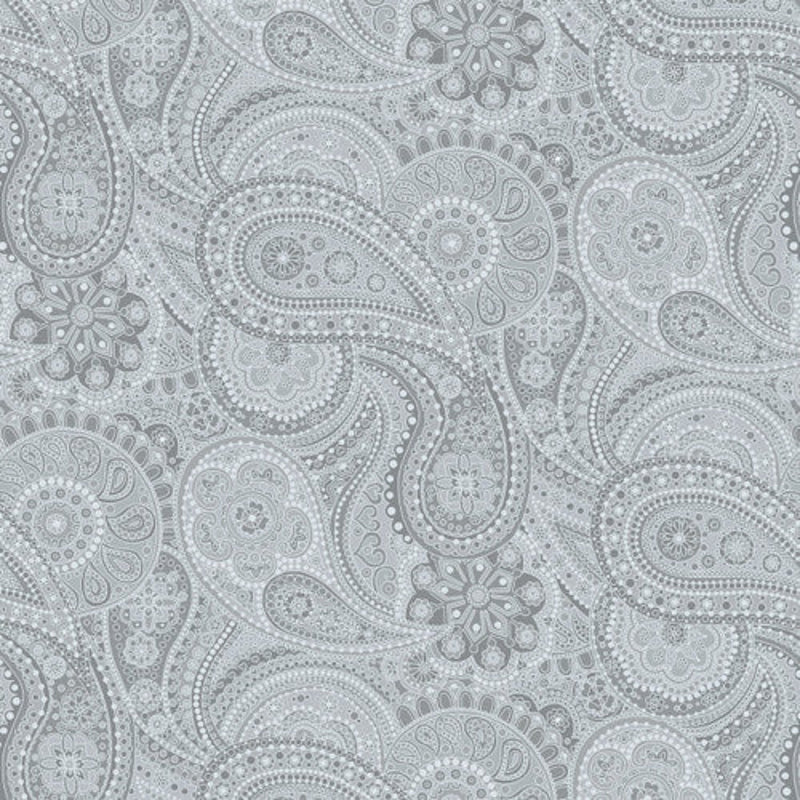 108" Paisley Paradise Wide Quilt Back Gray