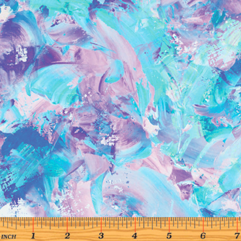 108" Paint Splash Wide Quilt Back Turquoise/Lilac