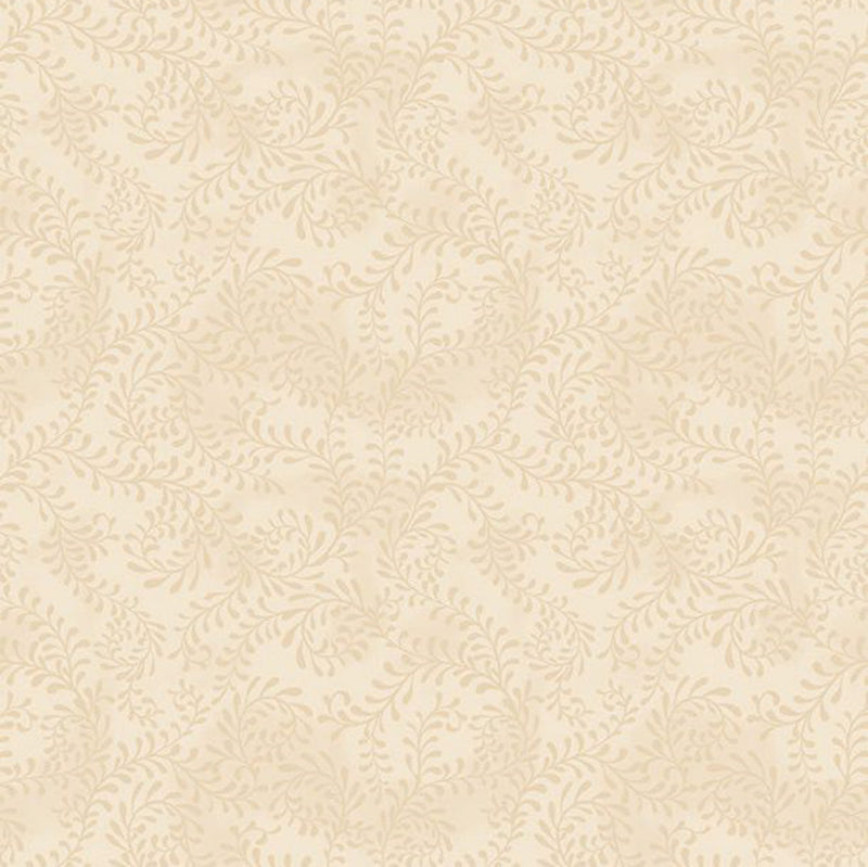 108" Swirling Leaves Essential Wide Quilt Back Cream