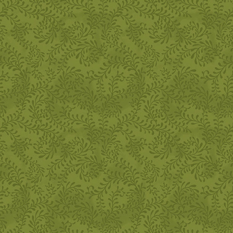 108" Swirling Leaves Essential Wide Quilt Back Green