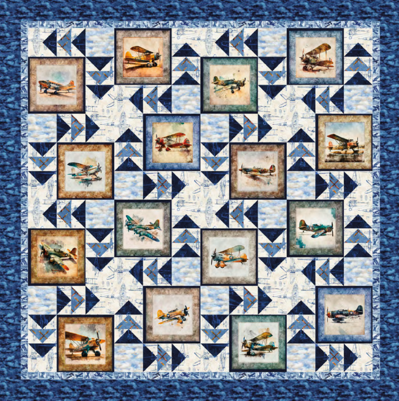 Wing It Flying High Quilt Kit Including Wide Back