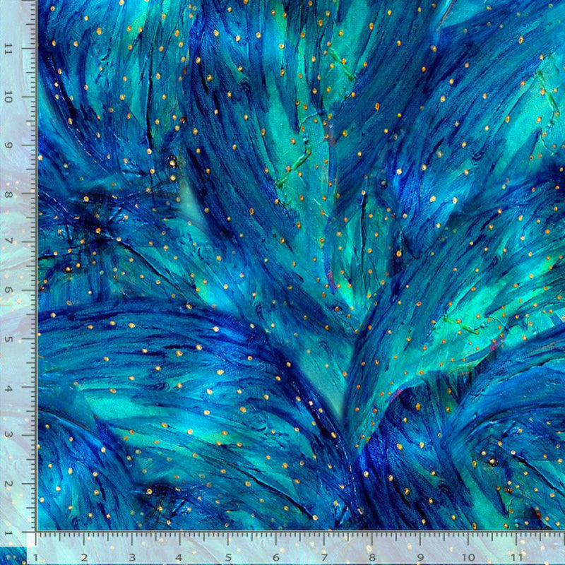 108" Magical Fairy Brush Wide Quilt Back Turquoise
