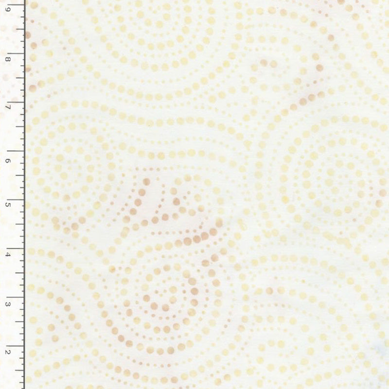 06" Large Loose Dotted Extra Wide Tonga Batik Quilt Back Cream