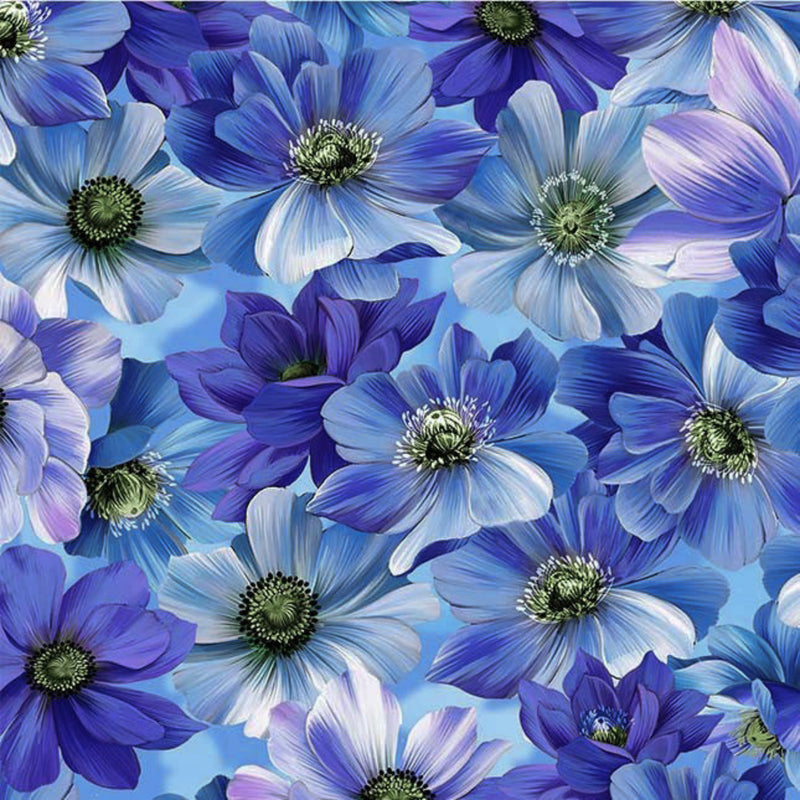 108" Fresh Bouquet Wide Quilt Back Blue