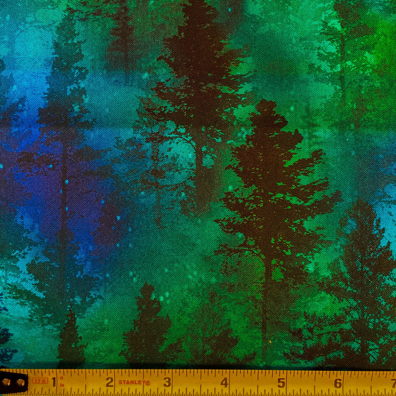 108" Forest Trees Extra Wide Quilt Back Green