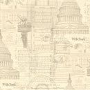 Sample Swatch of 108" 3 Sisters Patriotic Wide Quilt Back Parchment