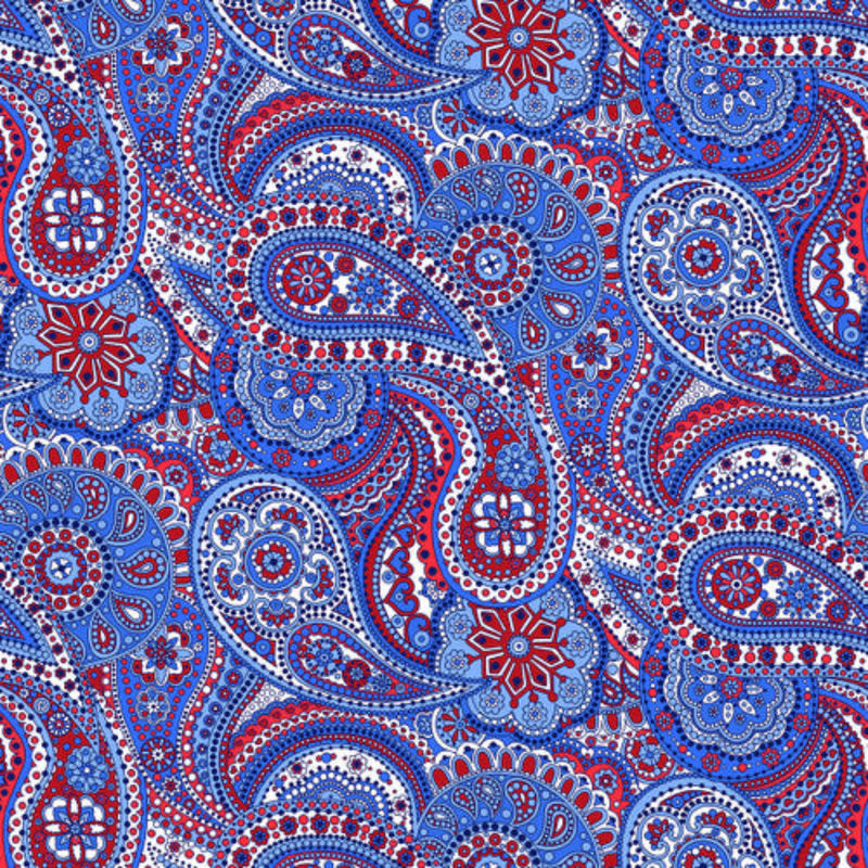 108" Paisley Paradise Wide Quilt Back Blue/Red