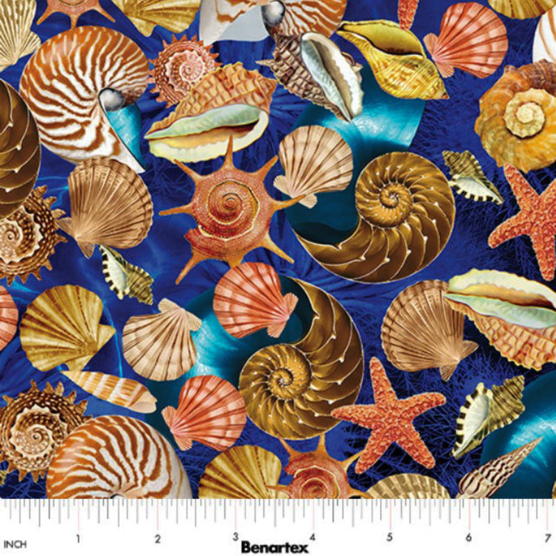 108" Oceana Shells Wide Quilt Back Multi