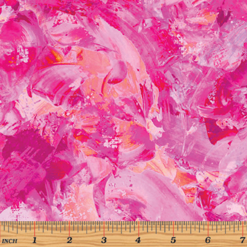 108" Paint Splash Wide Quilt Back Hot Pink