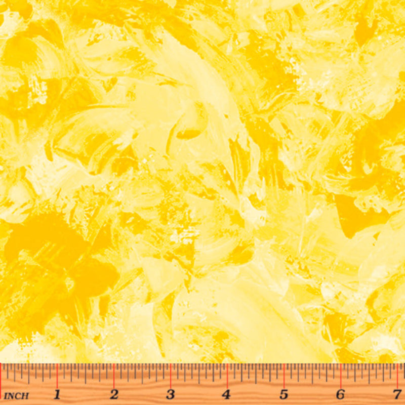 108" Paint Splash Wide Quilt Back Sunshine Yellow
