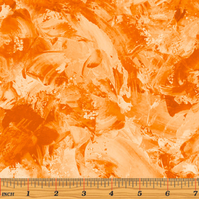 108" Paint Splash Wide Quilt Back Orange