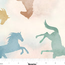 108" Gone Country Shadow Horses Wide Quilt Back Multi