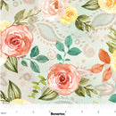 108" Gone Country Country Time Roses Wide Quilt Back Seafoam