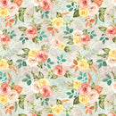 Sample Swatch of 108" Gone Country Country Time Roses Wide Quilt Back Seafoam