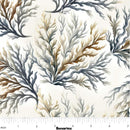 Coral pattern on a cream background.