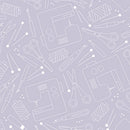 Sample Swatch of 108" Happy Quilting Happy Notes Wide Quilt Back Grey