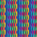 Wide quilt backing fabric with colorful oval shapes on a dark blue background.