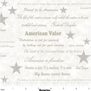 108" American Valor Words of Valor Wide Quilt Back Natural