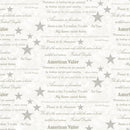 108" American Valor Words of Valor Wide Quilt Back Natural