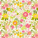 Sample Swatch of 108" Among the Wildflowers Daybreak Wide Quilt Back Coral