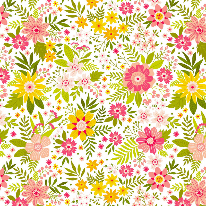 Sample Swatch of 108" Among the Wildflowers Daybreak Wide Quilt Back Coral