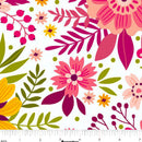 Sample Swatch of 108" Among the Wildflowers Daybreak Wide Quilt Back Berry