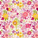 108" Among the Wildflowers Daybreak Wide Quilt Back Berry