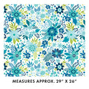 Sample Swatch of 108" Among the Wildflowers II Daybreak Wide Quilt Back Teal