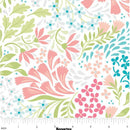 Sample Swatch of 108" First Impressions Garden Dalliance Wide Quilt Back Coral