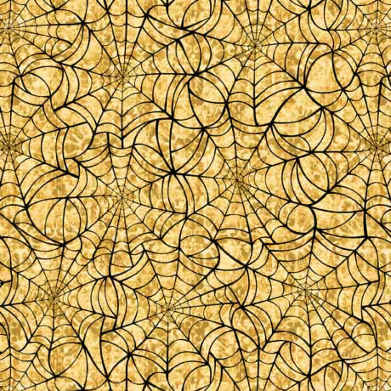 108" Creepsville Spiderweb Wide Quilt Back Tan