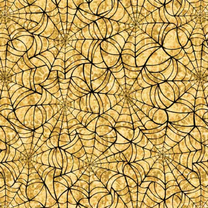 108" Creepsville Spiderweb Wide Quilt Back Tan