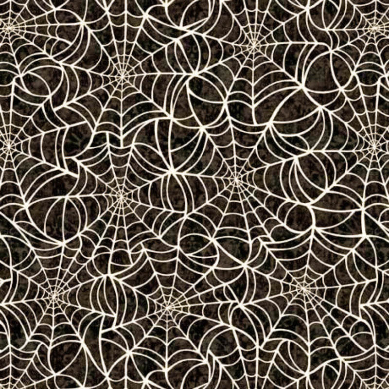 108" Creepsville Spiderweb Wide Quilt Back Charcoal