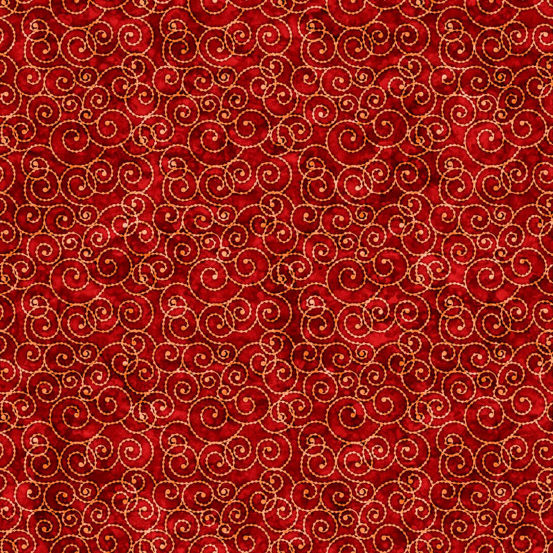 108" Christmas Party Animals Scroll Wide Quilt Back Red