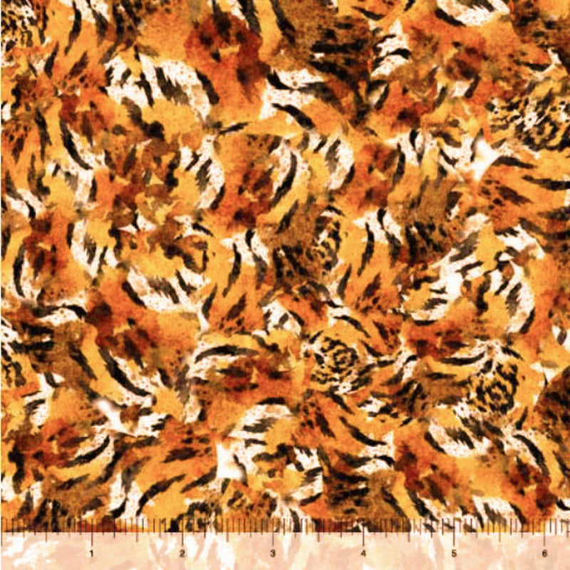 108" Eye of the Tiger Skin Wide Quilt Back Orange