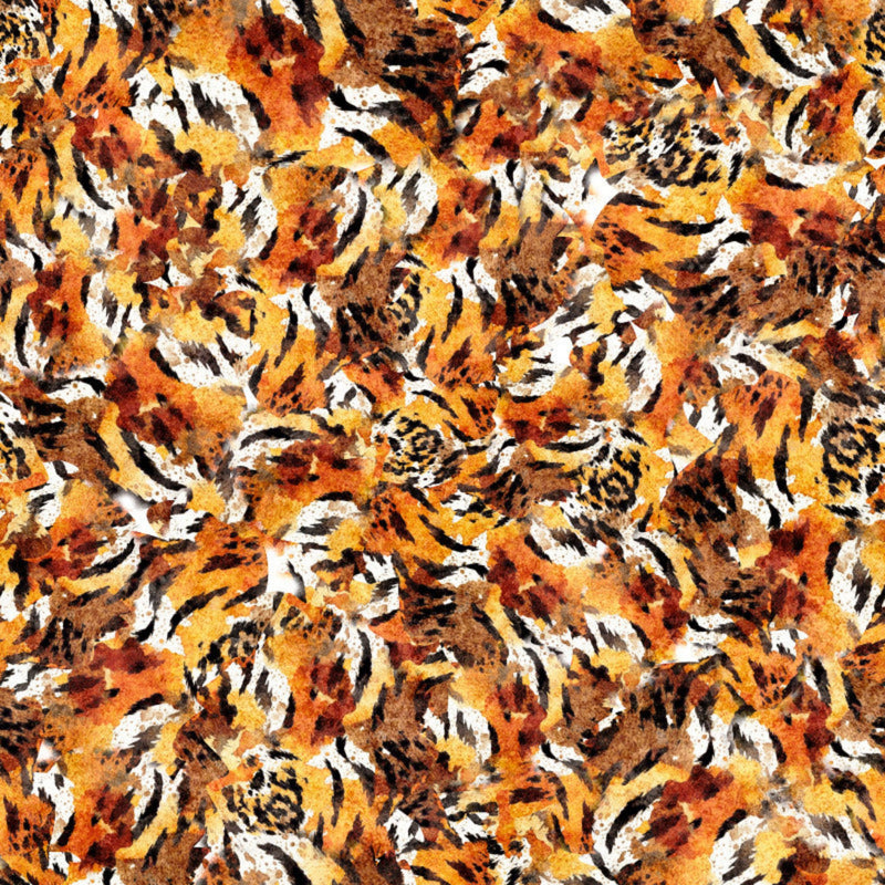 Sample Swatch of 108" Eye of the Tiger Skin Wide Quilt Back Orange