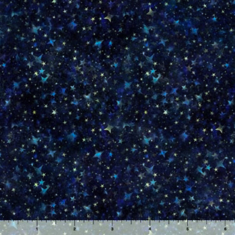 108" Aurora Clouds Wide Quilt Back Dark Blue