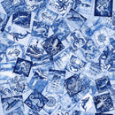 108" Ocean Blues Nautical Patches Wide Quilt Back Blue