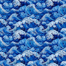 108" Ocean Blues Ocean Waves Wide Quilt Back Blue