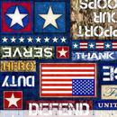 Sample Swatch of 108" Patriot Text Wide Quilt Back Multi