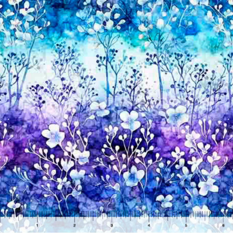 Sample Swatch of 108" Fantasia Floral Ombre Wide Quilt Back Multi