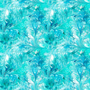 Wide quilt backing fabric with a marble print in teal, turquoise, aqua and white.