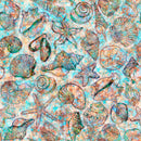 Sample Swatch of 108" Oceana Seashells Wide Quilt Back Multi