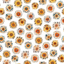 108" Poultry in Motion Sunflowers Wide Quilt Back White