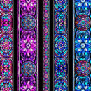 108" Night Flight Stained Glass Stripe Wide Quilt Back Multi