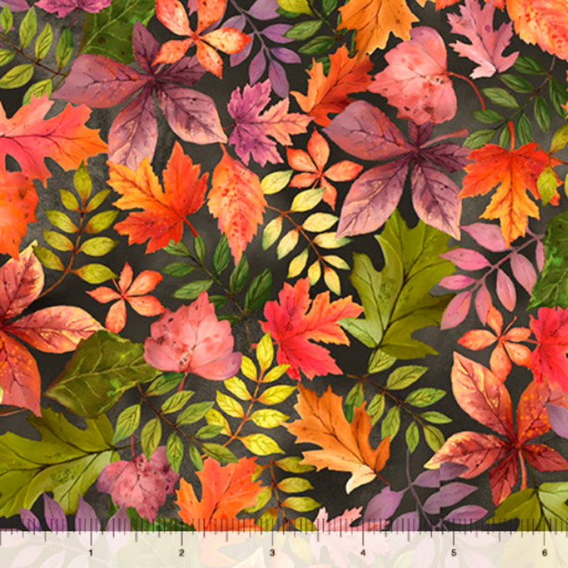 108" Cornucopia Harvest Collection Fall Foliage Wide Quilt Back Multi