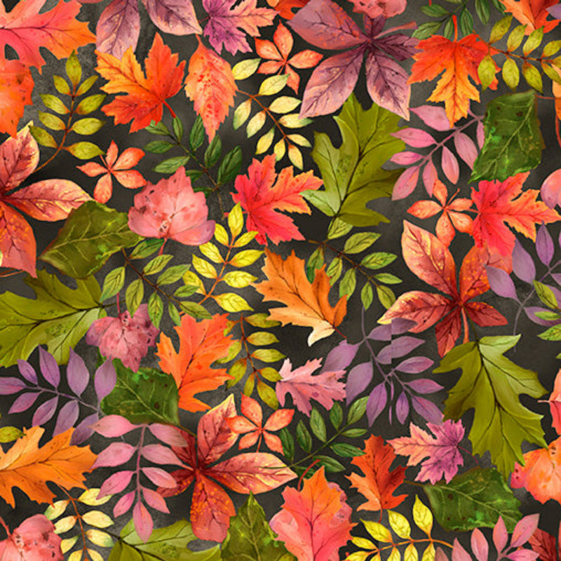 108" Cornucopia Harvest Collection Fall Foliage Wide Quilt Back Multi