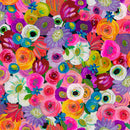 Wide quilt back fabric with a colorful floral pattern.