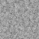 Gray wide quilt backing fabric with a bohemian abstract design.