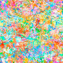 Wide quilt backing fabric with a multicolored abstract pattern.