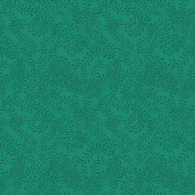 108" Swirling Leaves Essential Wide Quilt Back Teal